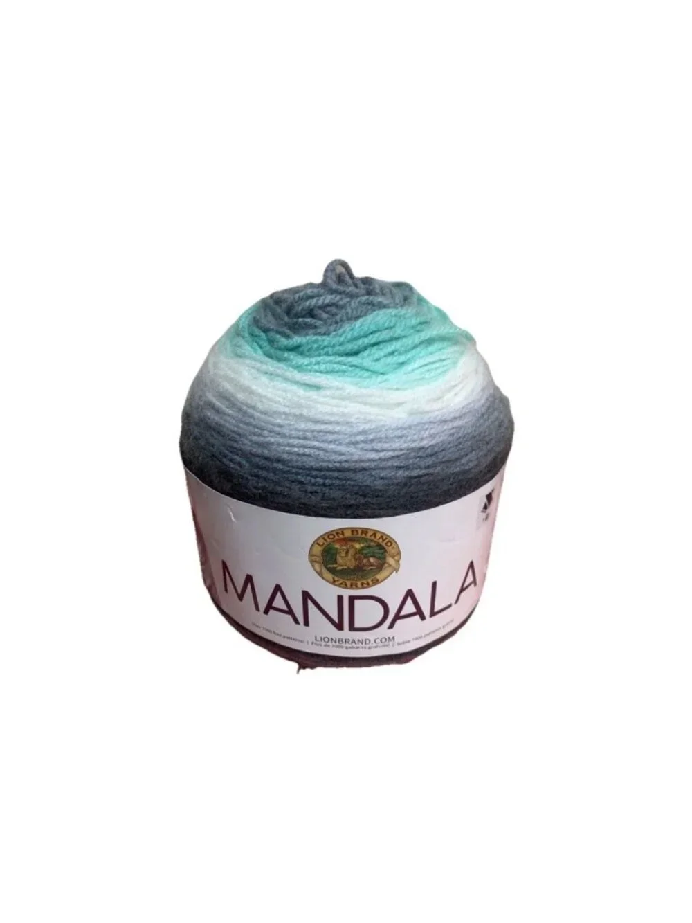 2 New Skeins Lion Mandala Genie 5.3 Oz 590 Yards Aqua Teal Gray Yarn